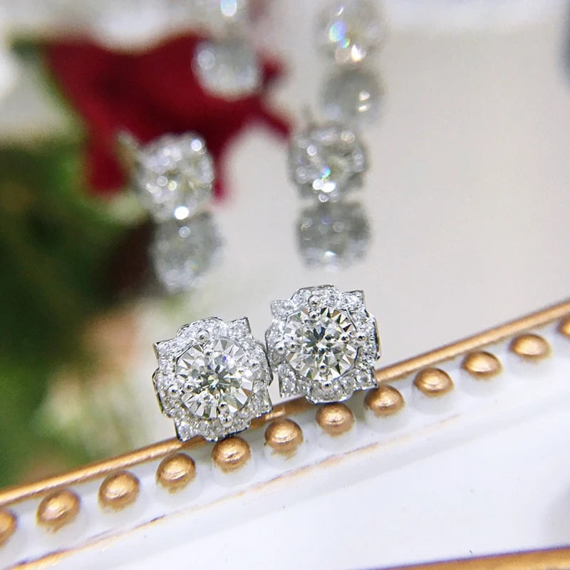 Huitan Geometric CZ Stud Earrings | Women's Wedding Jewelry Stud Earrings Axl