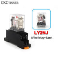 HH62P LY2NJ 10A Electromagnetic Relay 8-Pin + PTF08A Socket Base Electromagnetic Relay Axl AC 380V With socket