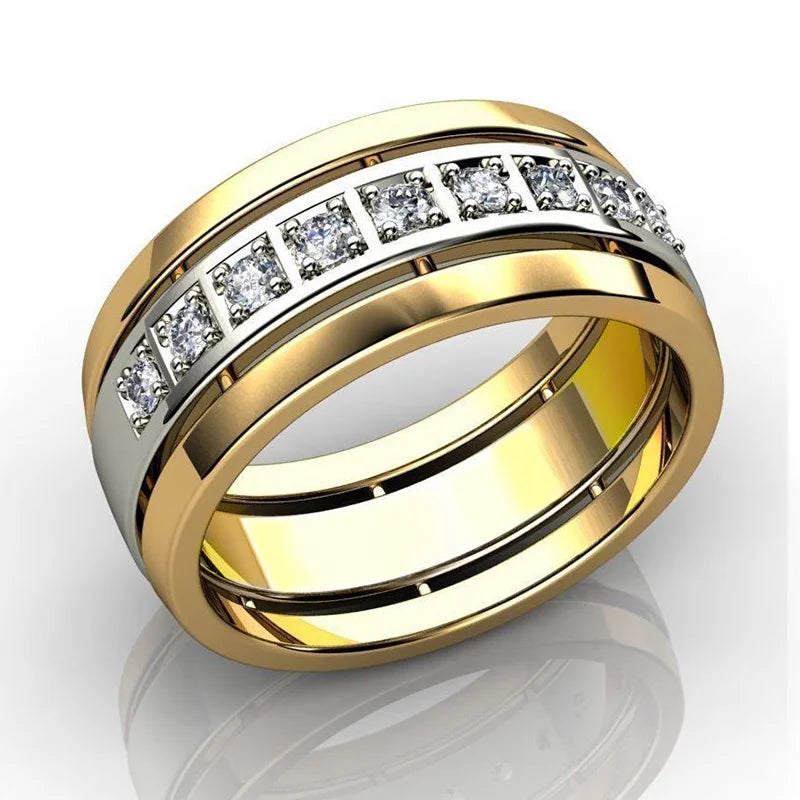 Huitan CZ Eternity Couple Wedding Band Ring – Sizes 5–14 Wedding Band Ring Axl F1127 10