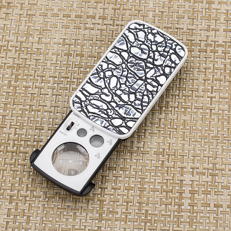 Jewelry Loupe 30X 60X 90X LED UV Light Magnifier – Portable Jewelry Loupe Magnifier Axl