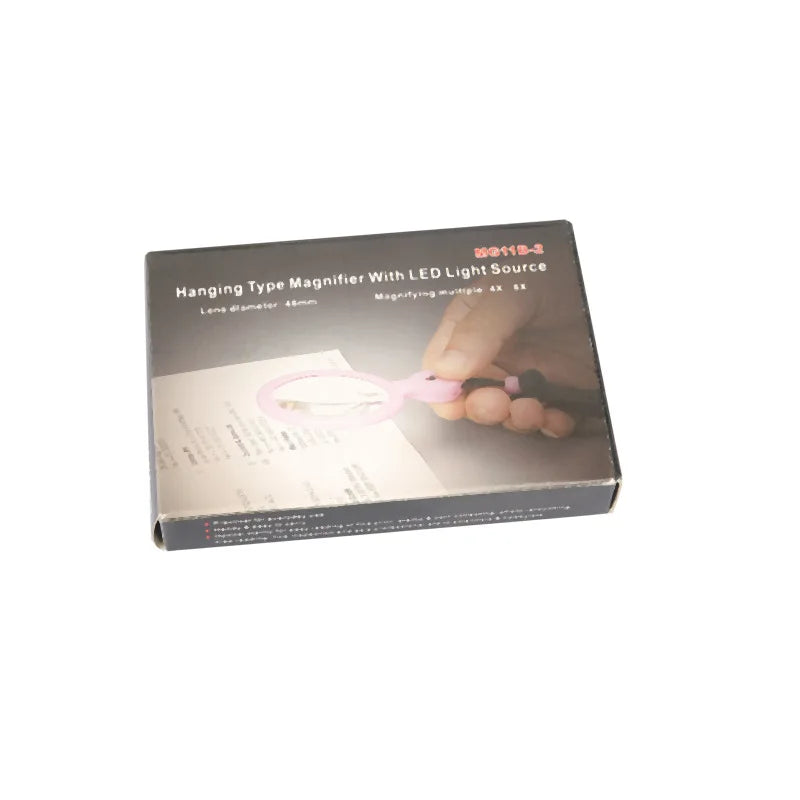 Handheld Magnifier with LED Light – 4X 8X Double Lens Loupe LED Magnifying Glass Axl