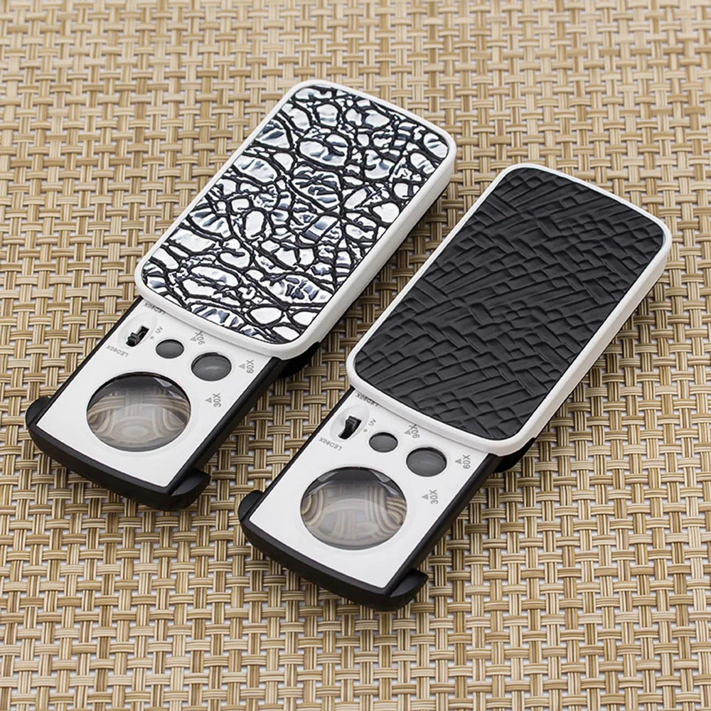 Pocket Jeweler Loupe 30/60/90x LED UV Magnifier Loupe Jeweler Loupe Magnifier Axl