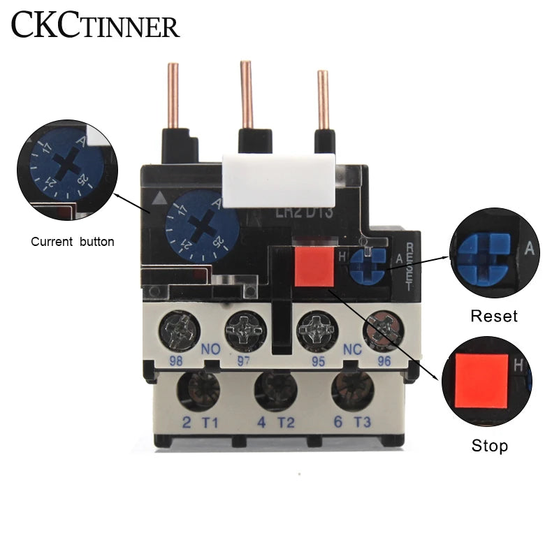 JR28-95 Thermal Overload Relay LR2D33 Adjustable 23–93A CE Thermal Overload Relay Axl