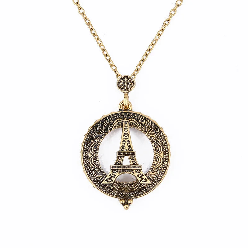 Vintage Magnifying Glass Necklace Pendant – 2.5X Metal Chain Magnifier Necklace Pendant Axl