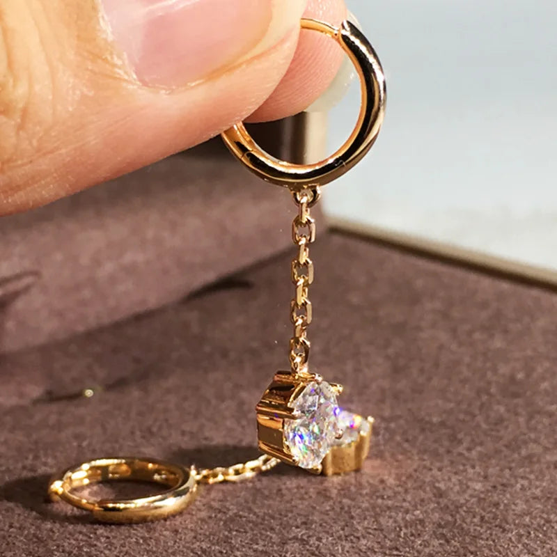 Huitan Chain Dangle Earrings – 6-Claw Cubic Zirconia Women Dangle Earrings Axl