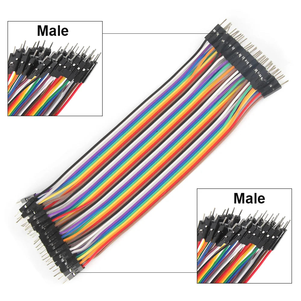40-Pin Dupont Jumper Wires M/M M/F F/F – PCB & Arduino DIY Jumper Wire Kit Axl Male to male 20Pin 10cm