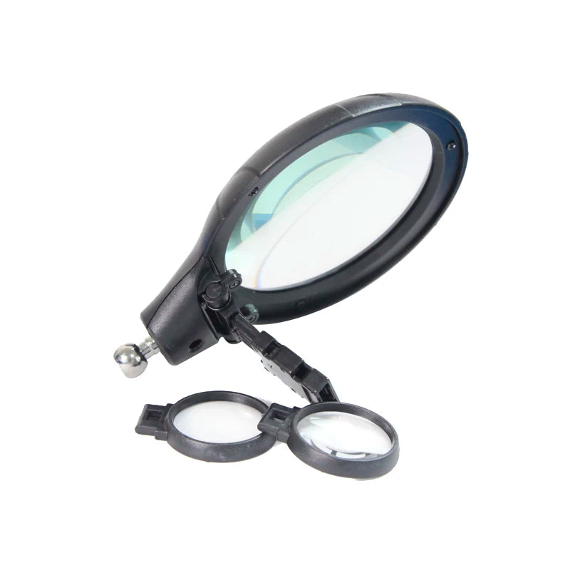 LED Desktop Magnifier with Light – 3 Lens 2.5x–10x Stand Desktop LED Magnifier Axl