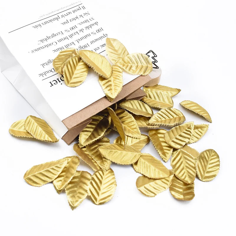 100/200 Pcs Silk Rose Gold Leaves – Artificial Wedding Décor Artificial Leaf Decor Axl