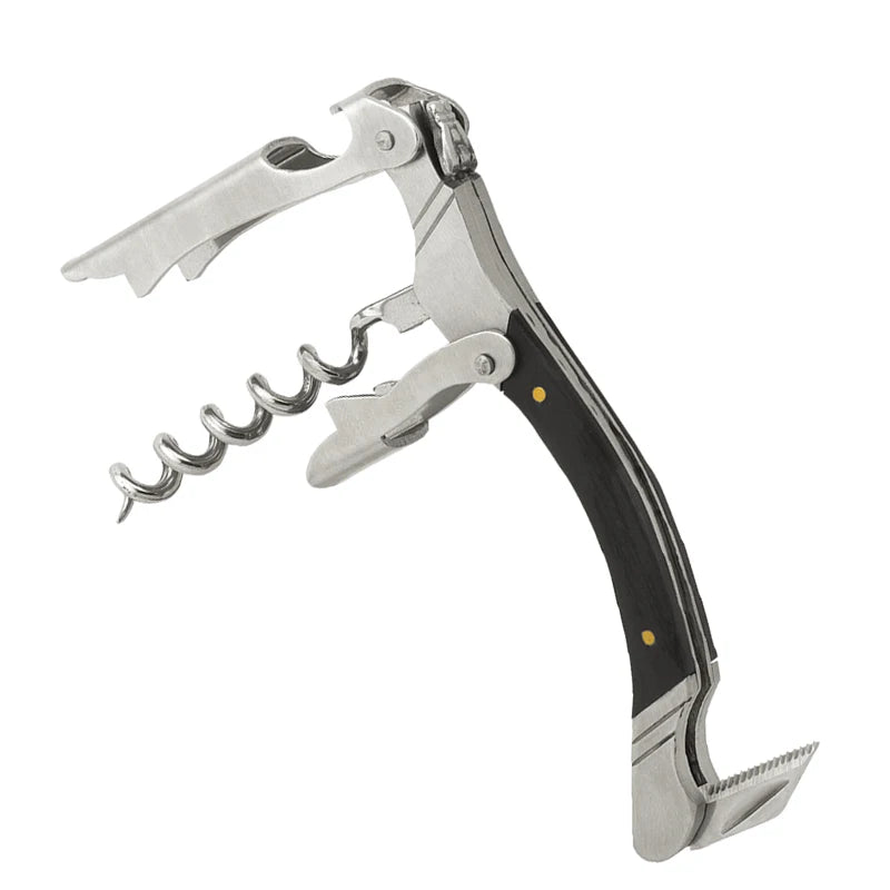 Folding Wine Corkscrew – Wood Handle Stainless Steel Opener Wine Corkscrew Opener Axl