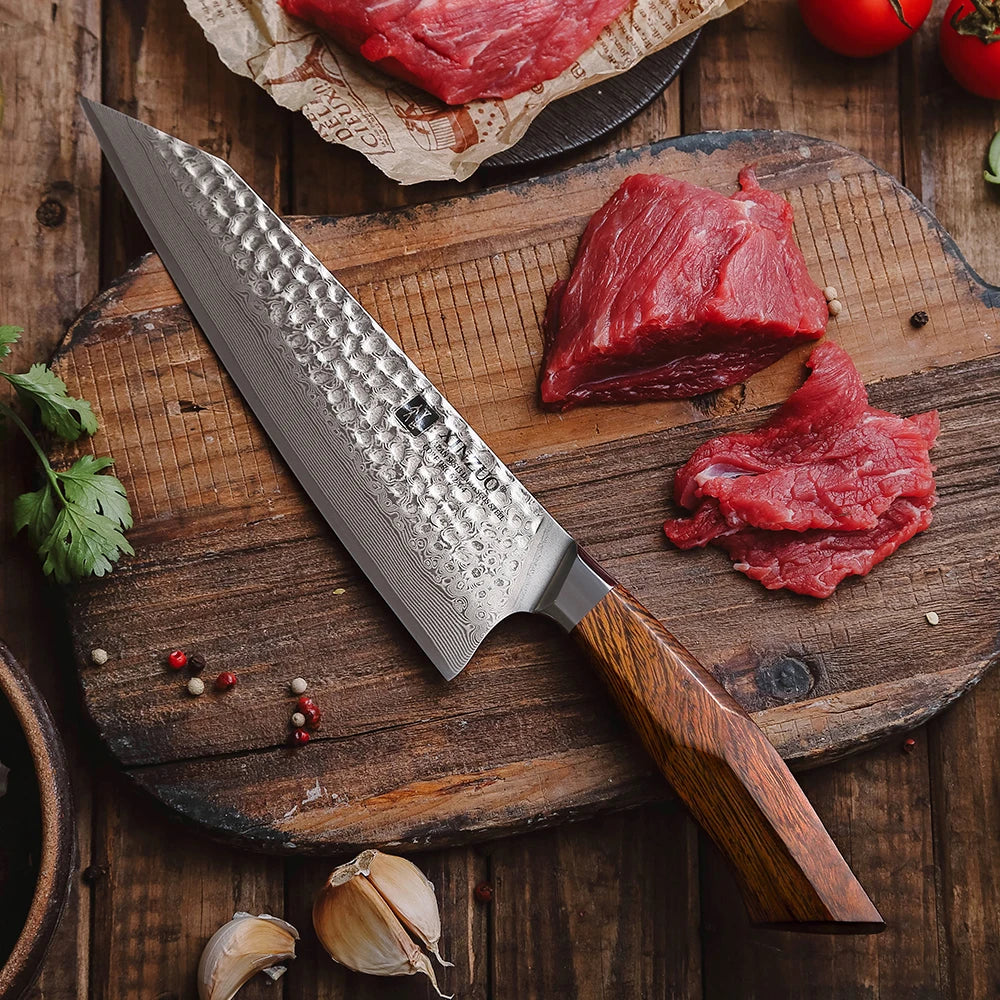 XINZUO 8.5" Damascus SRS13 Chef Knife – Ironwood Handle Damascus Chef Knife Axl