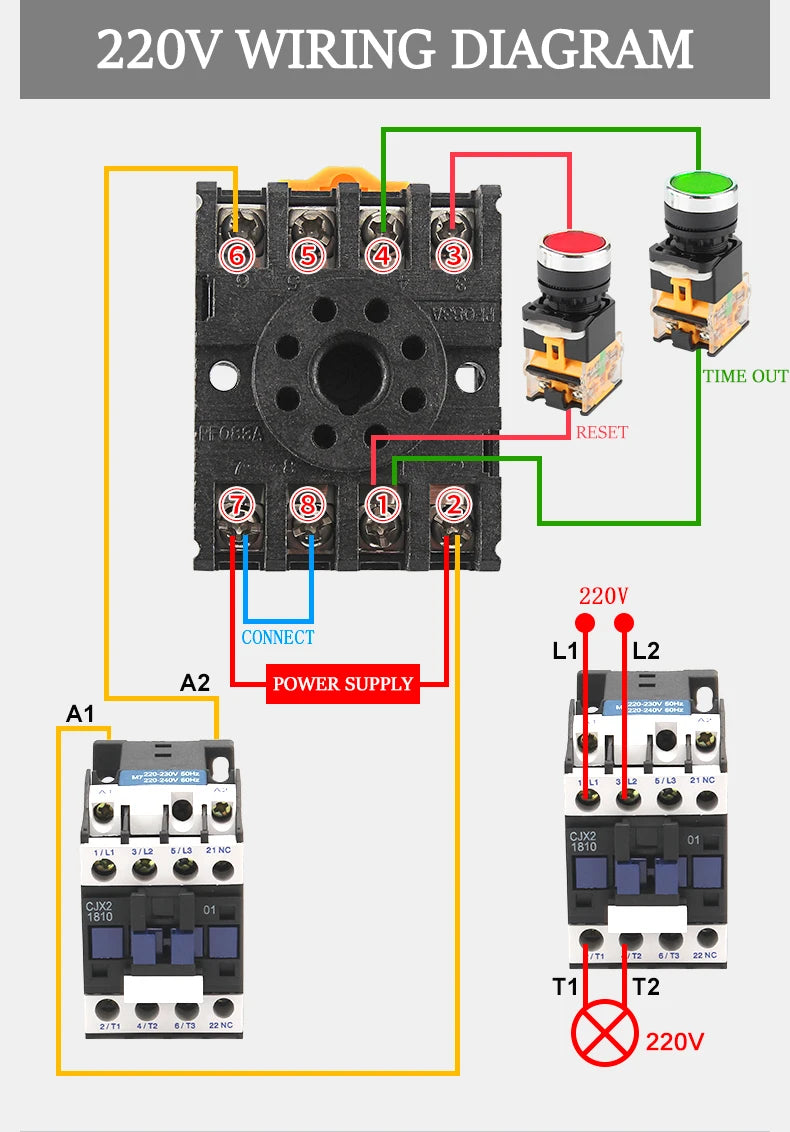 DH48S-2Z Digital Programmable Timer Relay Switch with Socket Base Timer Relay Switch Axl