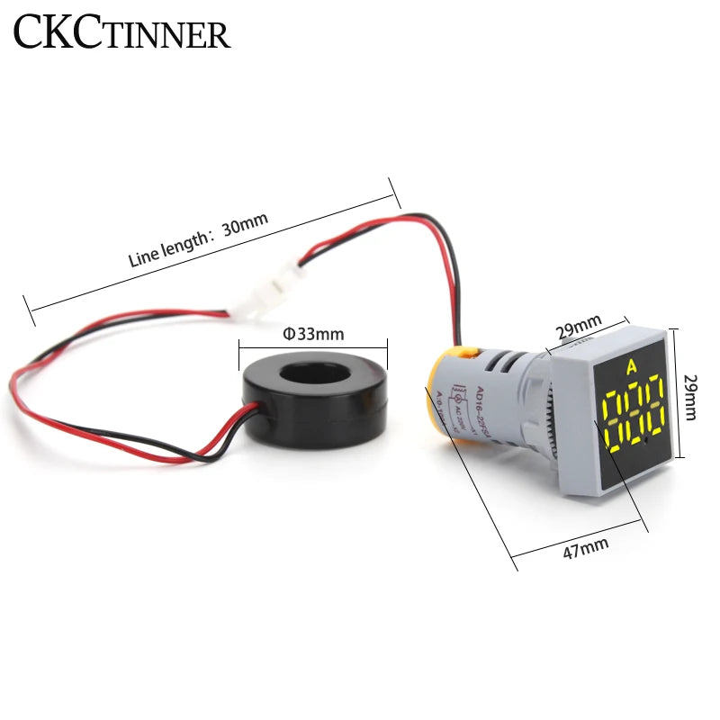 22mm Digital Ammeter 0-100A LED Panel Current Meter AC Digital Panel Ammeter Axl