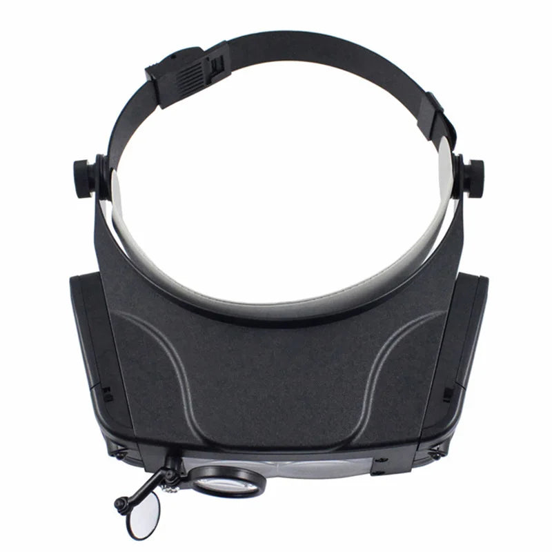 Head-Mounted Magnifying Loupe with LED – 4 Lenses 1.5X–11X Head-Mounted Magnifier Axl