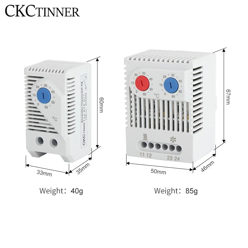 Cabinet Mini Thermostat KTO011 KTS011 | DIN Rail Temp Controller Mechanical Thermostat Axl