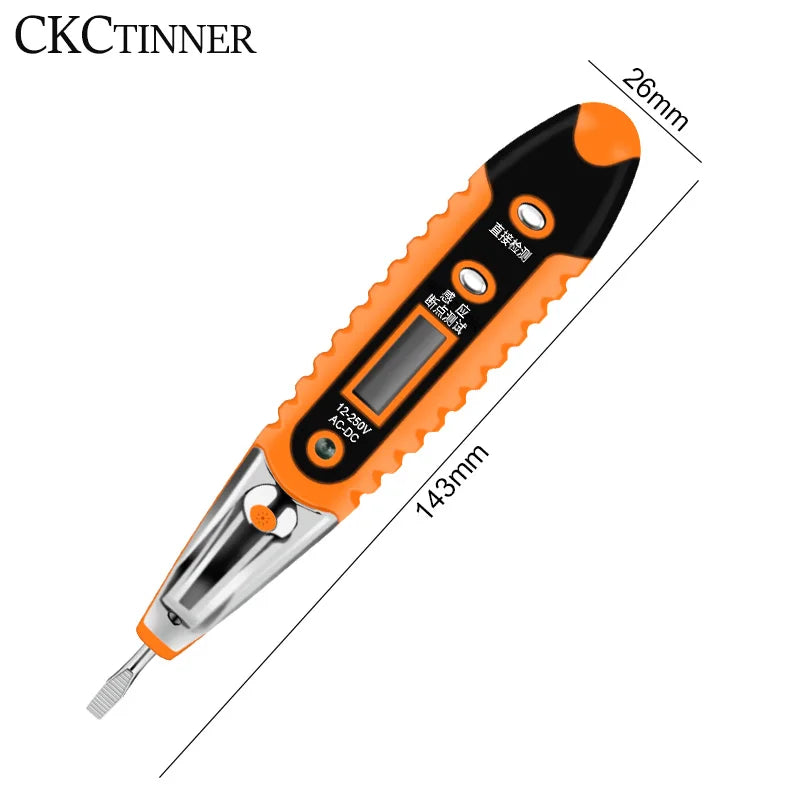 Digital Voltage Tester Pen AC/DC 12-250V LCD | CKCTINNER Voltage Tester Pen Axl