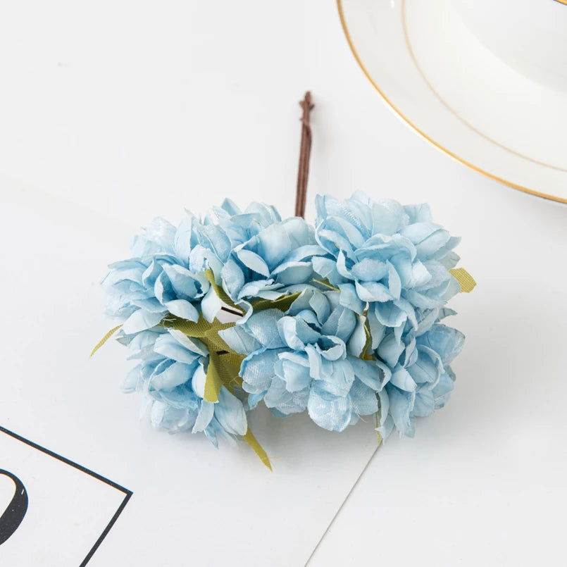 Silk Carnation Artificial Flowers UV Protection – 6 or 18 Pcs Artificial Silk Flowers Axl Blue 18pcs