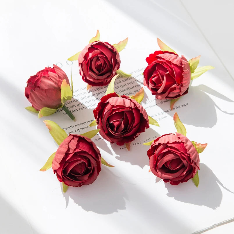 Silk Tea Bud Rose Artificial Flowers – Wedding & Home Décor Artificial Silk Flowers Axl red 50pieces