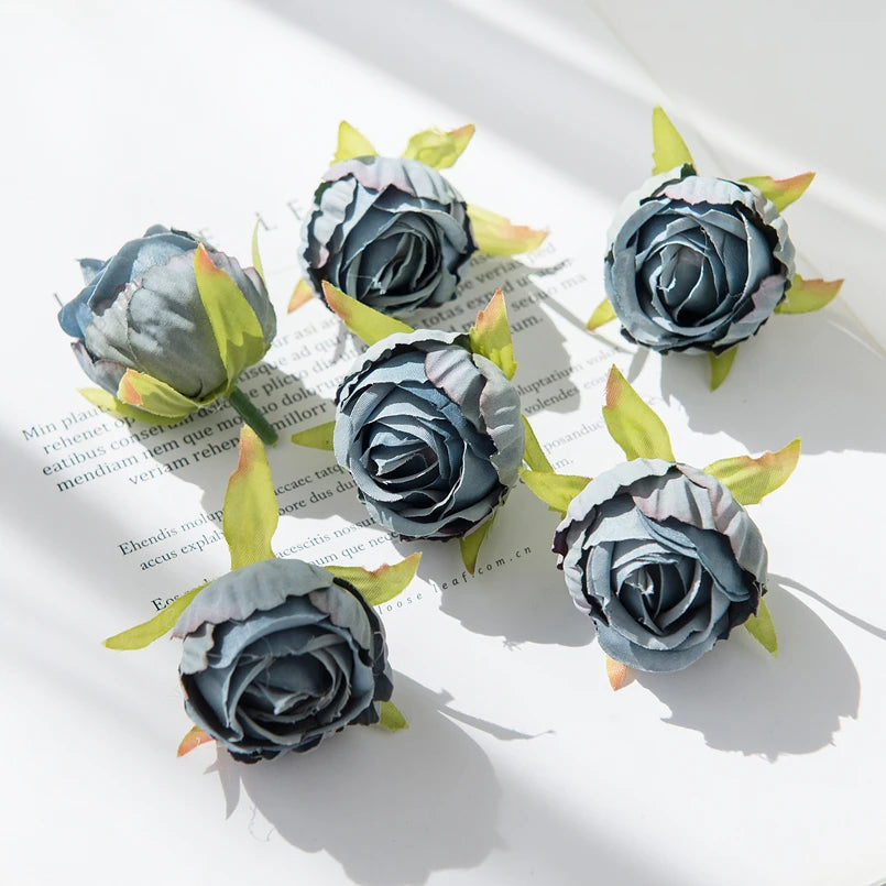 Silk Tea Bud Rose Artificial Flowers – Wedding & Home Décor Artificial Silk Flowers Axl dark blue 50pieces