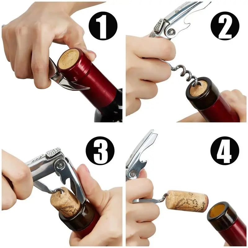 Laguiole Wine Corkscrew – Olive Wood Handle Bottle Opener Wine Corkscrew Axl