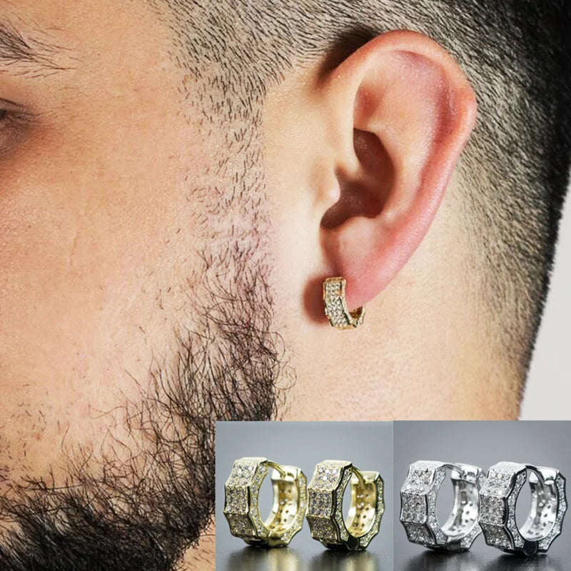 Huitan Geometric Hoop Earrings – Silver & Gold Bridal Jewelry Hoop Earrings Axl