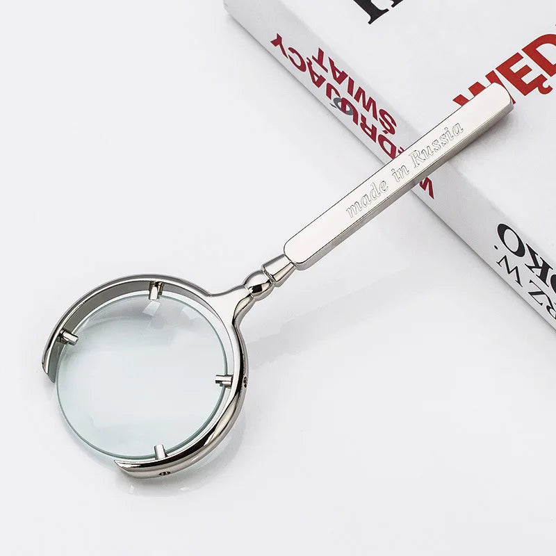 60mm 8X Handheld Magnifying Glass – Antique Metal Magnifier Handheld Magnifier Axl