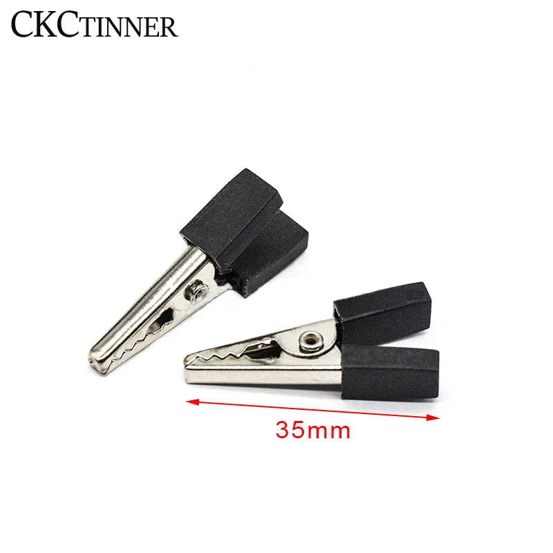 10 Pc Metal Alligator Clips Set – Crocodile Test Clamps 35 & 50mm Alligator Test Clips Axl Black