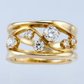 Huitan Hollow Band Ring – Cubic Zirconia Women's Fashion Ring Fashion Ring Axl WHITE Gold-color 10