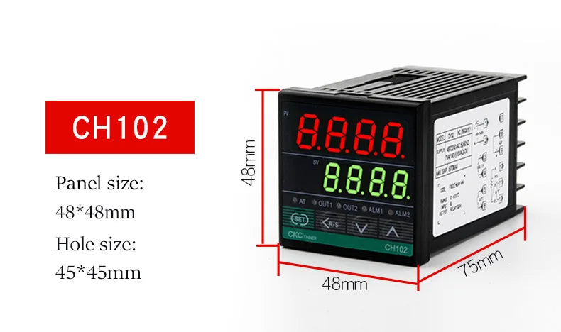 Dual Output PID Temperature Controller SSR & Relay LCD 48–240V PID Temperature Controller Axl CH102