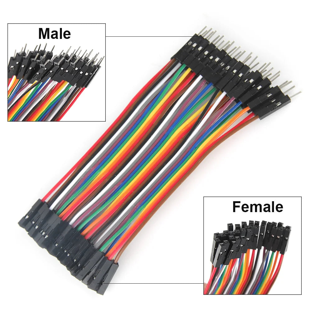 40-Pin Dupont Jumper Wires M/M M/F F/F – PCB & Arduino DIY Jumper Wire Kit Axl Male to Female 20Pin 10cm