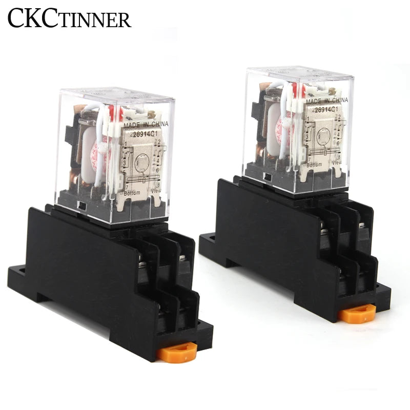 HH62P LY2NJ 10A Electromagnetic Relay 8-Pin + PTF08A Socket Base Electromagnetic Relay Axl