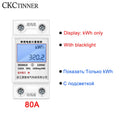 DIN Rail Single Phase LCD Energy Meter 220V 80A kWh Wattmeter Digital Energy Meter Axl DDS2216-2