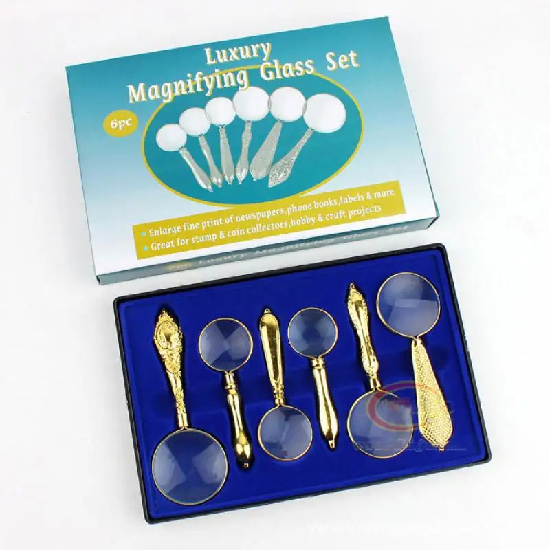 Premium 6-Pack Handheld Magnifying Glass Set – Multi-Size Magnifying Glass Set Axl