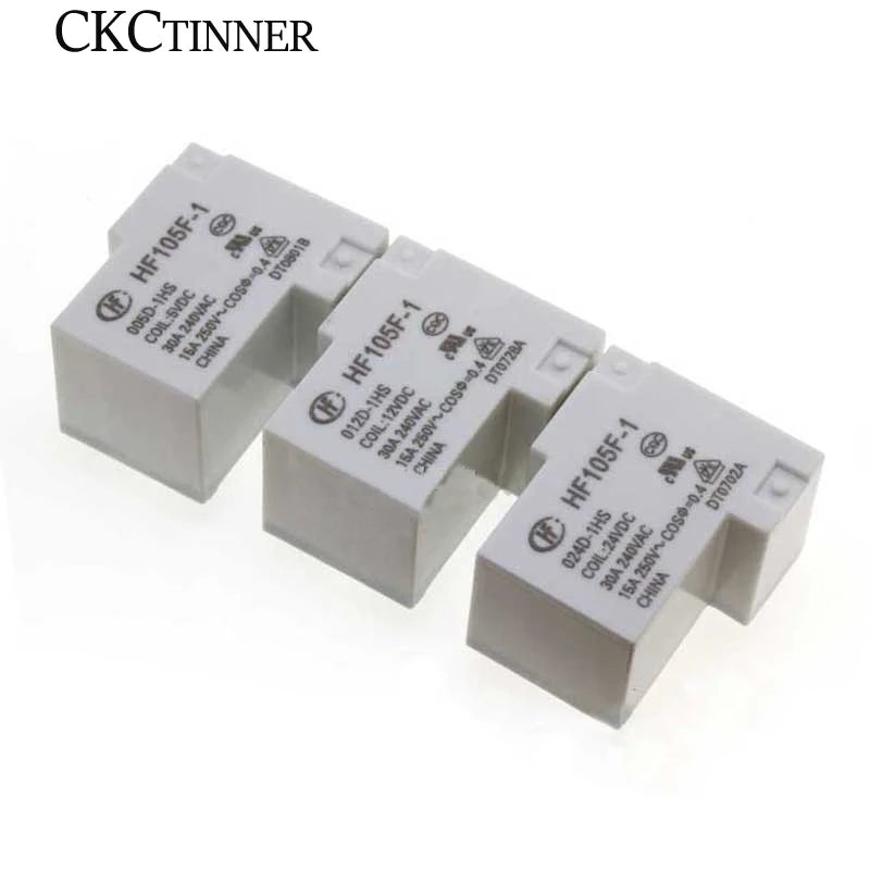 HF JQX-105F-1 DC Relay 5V 12V 24V Normally Open 30A DC Power Relay Axl