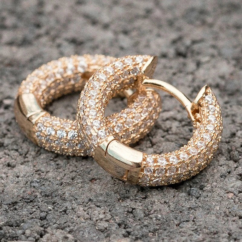 Huitan Cubic Zirconia Hoop Earrings | Bridal & Daily Wear Hoop Earrings Axl