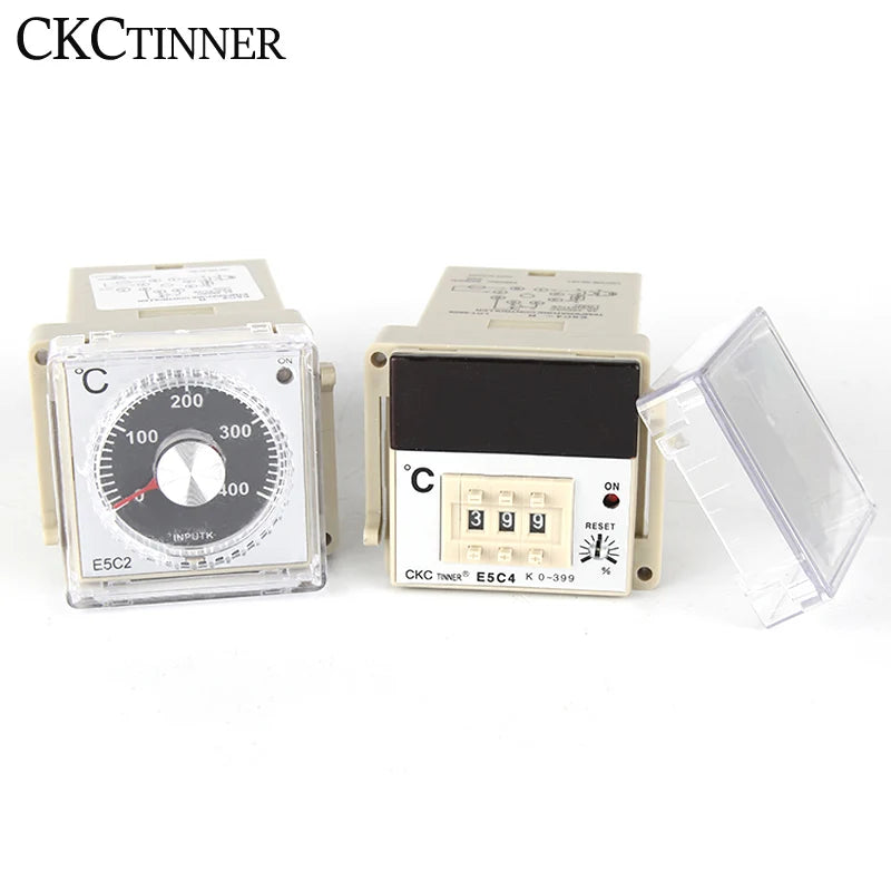 E5C4 Digital Temperature Controller 0-399°C K Type/PT100 220V Temperature Controller Axl