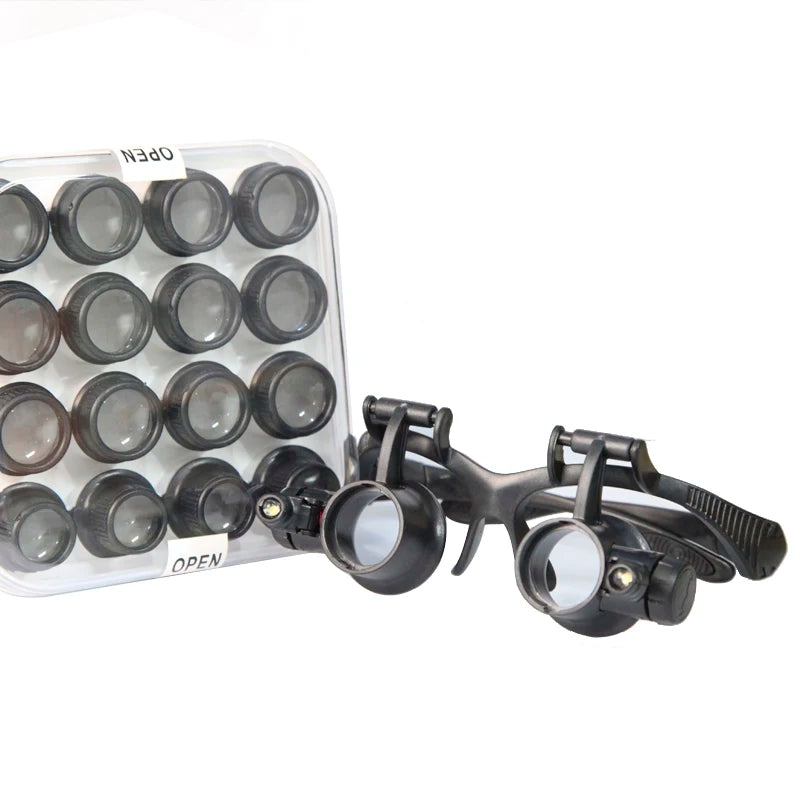 LED Head Magnifier Loupe – 8 Lenses for Jewelry & Watch Repair Head Magnifier Loupe Axl