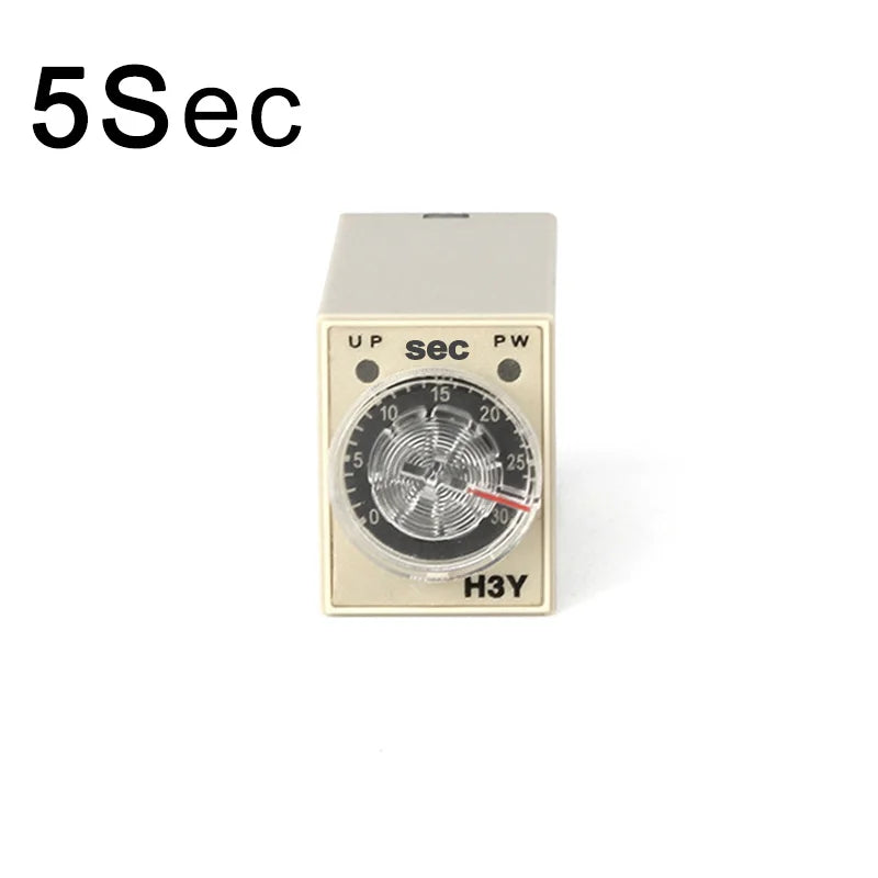 H3Y-2 AC220V Time Delay Relay Timer with 8-Pin Base Socket Time Delay Relay Axl 0-5S