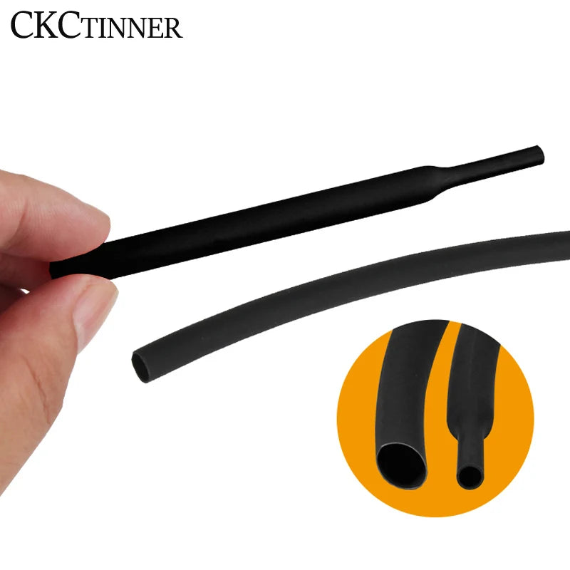 Black Heat Shrink Tubing 2:1 | 1mm–40mm Wire Wrap Sleeve Heat Shrink Tubing Axl