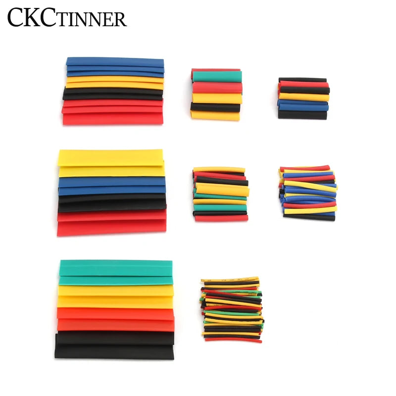 164-Piece Heat Shrink Tubing Set – 8 Sizes, 2:1 Polyolefin Heat Shrink Tubing Axl