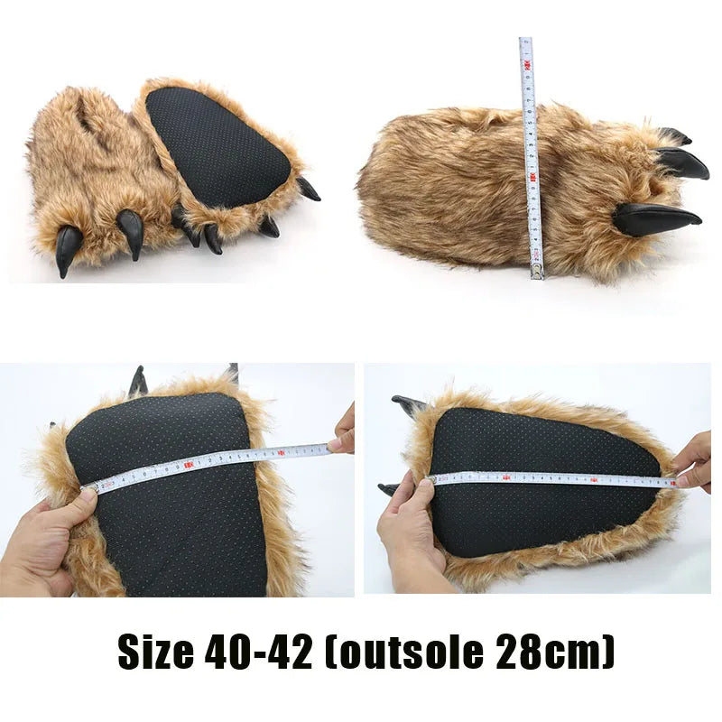 Lorilury Bear Paw Slippers – Fluffy Novelty Indoor Shoes Unisex Novelty Indoor Slippers Axl