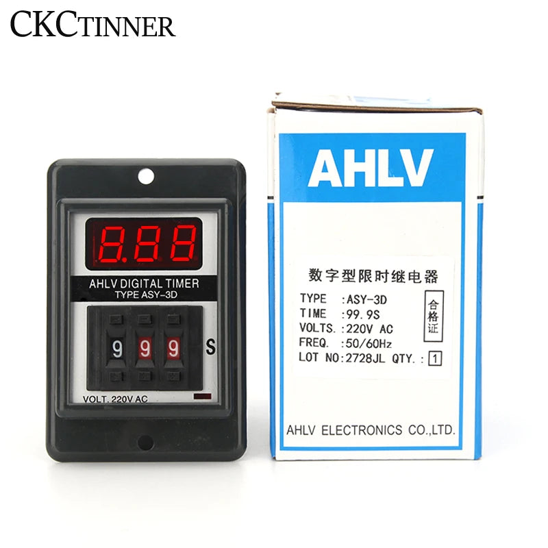 ASY-3D Digital Delay Timer Relay 8-Pin | 12V–220V Programmable Digital Timer Relay Axl