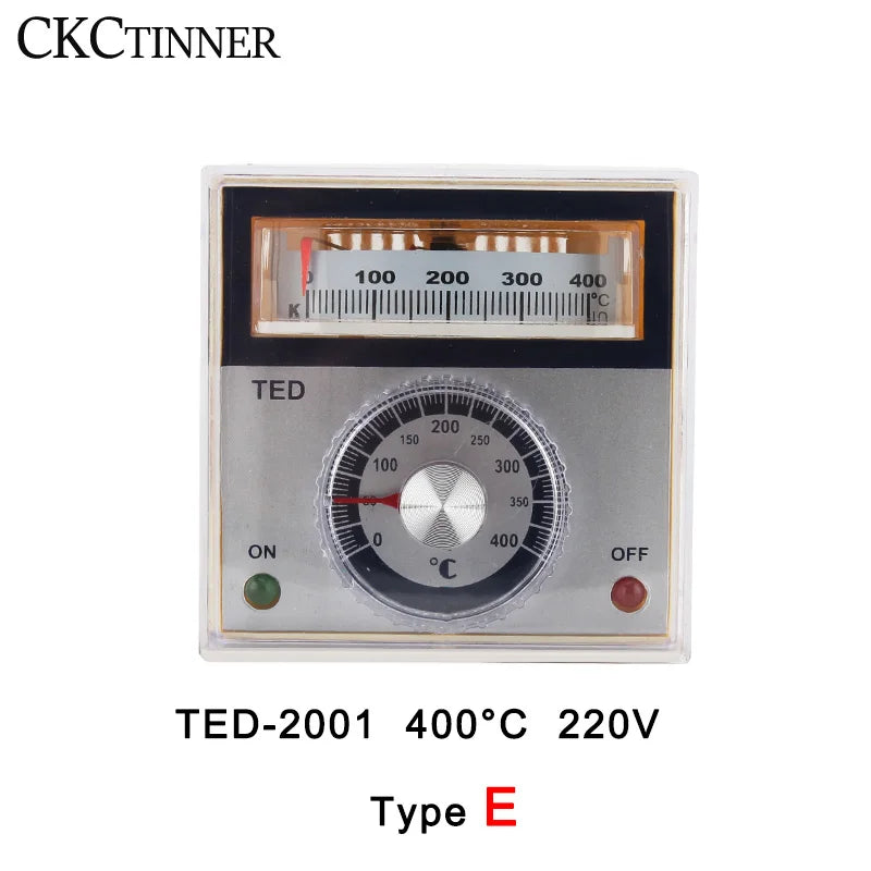 Digital Pointer Temperature Controller K/E Type 220VAC 72×72mm Temperature Controller Axl TED 2001 Type E