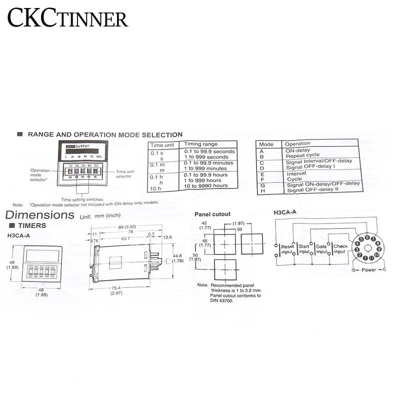 H3CA-8 Digital Time Delay Relay Timer 0.1S–9990H | Solid State Time Delay Relay Axl