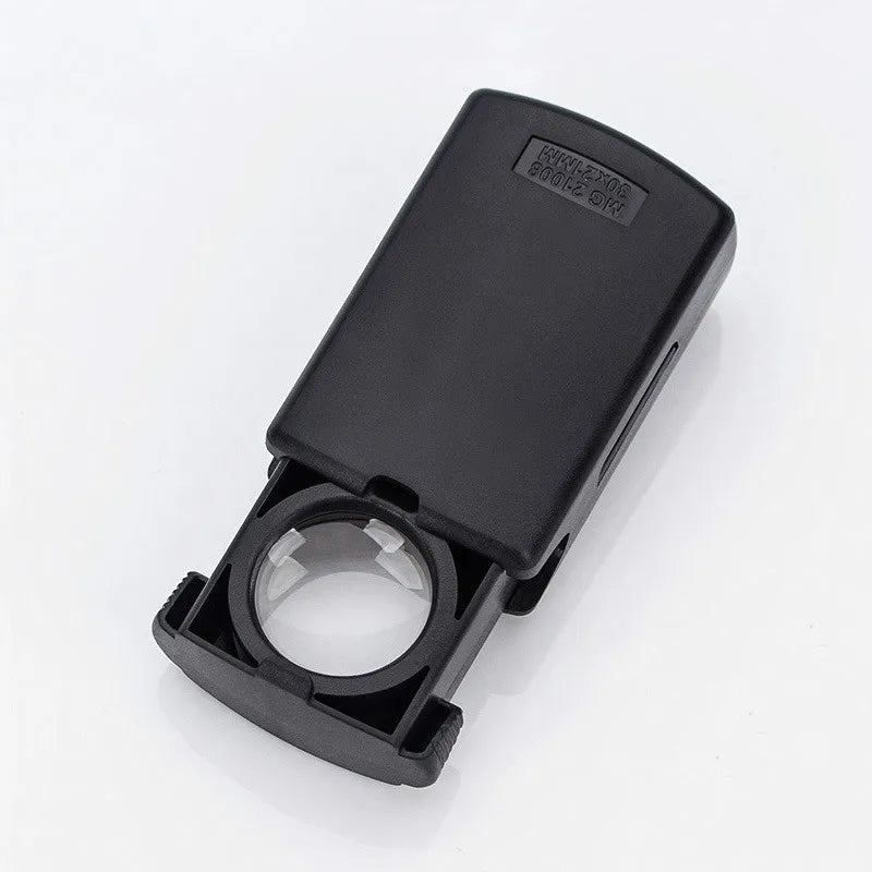 30X LED Pocket Magnifier – Drawer-Type Jewelry Loupe & Magnifying Glass Illuminated Jewelry Loupe Axl Battery Included
