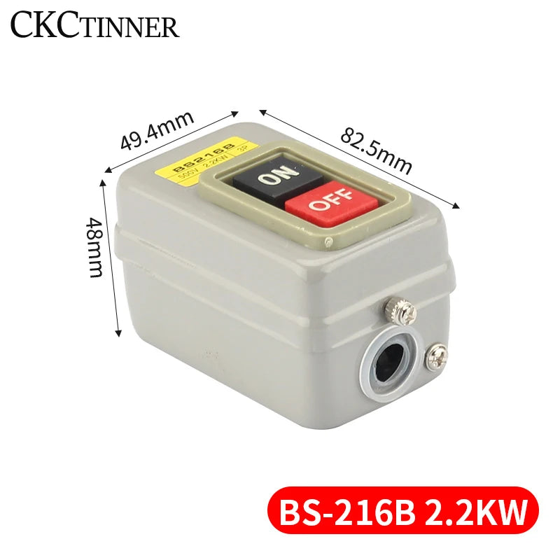Three-Phase Motor Start Stop Push Button Switch 10A 380V BS216B Push Button Switch Axl BS216B