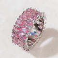 Huitan Women's Colorful CZ Eternity Ring – Brass & Cubic Zirconia Fashion Ring Axl F1215 9