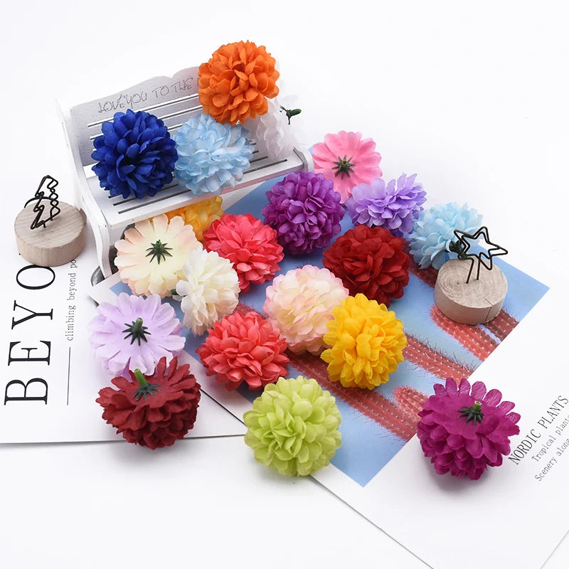 30 Pcs Silk Artificial Chrysanthemum Heads for DIY & Decor Artificial Flower Heads Axl