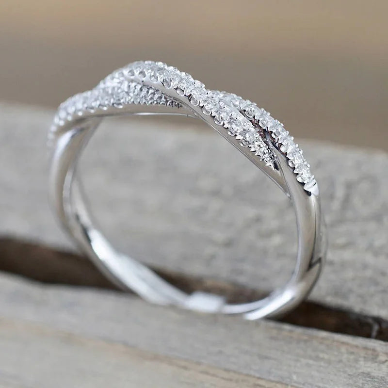Huitan Women's Cubic Zirconia Engagement Band Ring Fashion Ring Axl