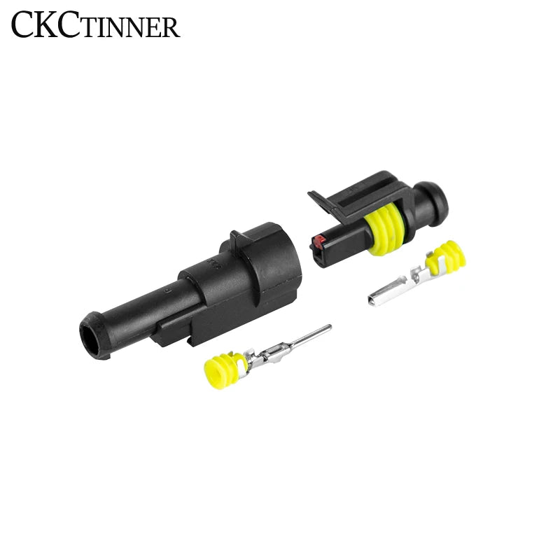 5-Pack Waterproof Automotive Wire Connectors – Male & Female Plug Automotive Wire Connector Axl 1P Without line