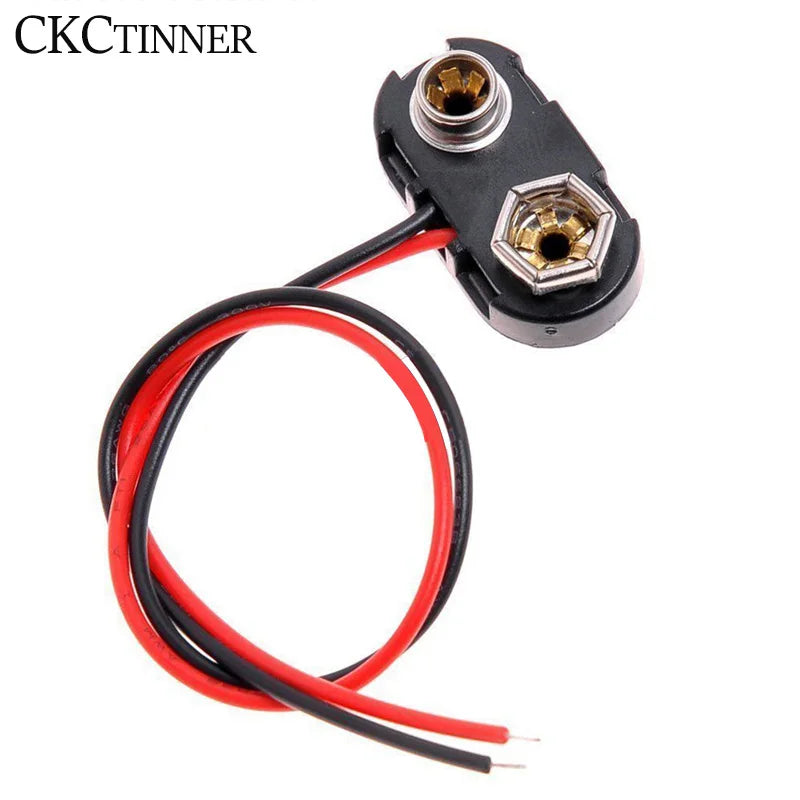 10-Pack 9V Battery Snap Connector Clips with 15cm Lead Cables Battery Snap Connector Axl Default Title